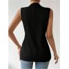 imageFloerns Womens Sleeveless Lapel Collar Neck Single Breast Vest Blazer JacketBlack