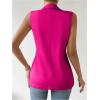 imageFloerns Womens Sleeveless Lapel Collar Neck Single Breast Vest Blazer JacketHot Pink Solid