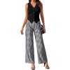 imageFloerns Womens Sleeveless V Neck Single Breasted Vest Crop Blazer Coat JacketCarbon Black