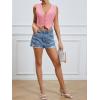 imageFloerns Womens Sleeveless V Neck Single Breasted Vest Crop Blazer Coat JacketLight Pink