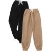 imageFloerns Girls 2 Piece Bow Front Elastic Waist Active Running Jogger SweatpantsBlack Multi