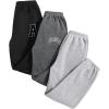 imageFloerns Girls 3 Pcs Elastic Waist Jogger Pants Letter Print SweatpantsBlack Grey Multi