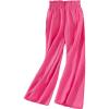 imageFloerns Girls Paperbag Waist Plisse Wide Leg Elastic Waist Loose Fit Long PantsHot Pink