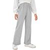 imageFloerns Girls Solid Elastic High Waist Sweatpants Running Loose Fit Pants TrousersLight Grey