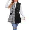 imageFloerns Womens Plus Size Houndstooth Print Colorblock Shawl Collar Vest BlazerA Black and White