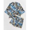 imageFloerns Mens 2 Piece Outfit Printed Kimono Tops with Drawstring Shorts SetMulticolor