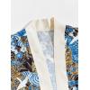 imageFloerns Mens 2 Piece Outfit Printed Kimono Tops with Drawstring Shorts SetMulticolor