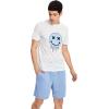 imageFloerns Mens Graphic Print T Shirt Drawstring Waist Shorts Set 2 Piece OutfitA Blue White Graphic