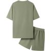 imageFloerns Mens Graphic Print T Shirt Drawstring Waist Shorts Set 2 Piece OutfitArmy Green
