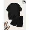imageFloerns Mens Graphic Print T Shirt Drawstring Waist Shorts Set 2 Piece OutfitBlack Cross