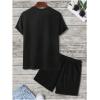 imageFloerns Mens Graphic Print T Shirt Drawstring Waist Shorts Set 2 Piece OutfitBlack Floral