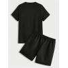 imageFloerns Mens Graphic Print T Shirt Drawstring Waist Shorts Set 2 Piece OutfitBlack Ink Cross