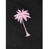 imageFloerns Mens Graphic Print T Shirt Drawstring Waist Shorts Set 2 Piece OutfitBlack Leaf Tropical