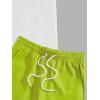 imageFloerns Mens Graphic Print T Shirt Drawstring Waist Shorts Set 2 Piece OutfitLime Green