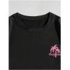 imageFloerns Mens Graphic Print T Shirt Drawstring Waist Shorts Set 2 Piece OutfitPink Tropical