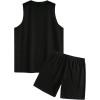 imageFloerns Mens Tribal Drawstring Shorts Set Sleeveless Tank Top Two Piece OutfitBlack Floral