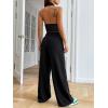 imageFloerns Womens 2 Piece Outfit Button Front Waistcoat with Wide Leg Pants SetBlack