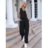imageFloerns Womens 2 Piece Outfit Button Front Waistcoat with Wide Leg Pants SetBlack Solid