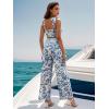 imageFloerns Womens 2 Piece Summer Outfit Floral Print Knot Shoulder Zip Back Crop Cami Top and Maxi Pants SetLight Multi Flower
