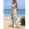 imageFloerns Womens 2 Piece Summer Outfit Floral Print Knot Shoulder Zip Back Crop Cami Top and Maxi Pants SetLight Yellow