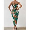 imageFloerns Womens Criss Cross Cami Top Drawstring Split Skirt Set Two Piece OutfitGreen