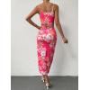imageFloerns Womens Criss Cross Cami Top Drawstring Split Skirt Set Two Piece OutfitPink