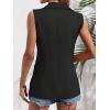 imageFloerns Womens Elegant Sleeveless Open Front Lapel Collar Vest Blazer JacketBlack