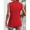 imageFloerns Womens Elegant Sleeveless Open Front Lapel Collar Vest Blazer JacketRed
