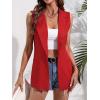 imageFloerns Womens Elegant Sleeveless Open Front Lapel Collar Vest Blazer JacketRed