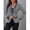 imageFloerns Womens Long Sleeve Open Front Leopard Print BlazerBlack and White