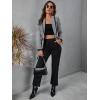 imageFloerns Womens Long Sleeve Open Front Leopard Print BlazerBlack and White