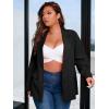 imageFloerns Womens Plus Size Long Sleeve Lapel Open Front Work Office Blazer JacketBlack