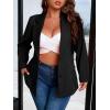 imageFloerns Womens Plus Size Long Sleeve Lapel Open Front Work Office Blazer JacketBlack