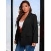 imageFloerns Womens Plus Size Long Sleeve Lapel Open Front Work Office Blazer JacketBlack