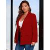 imageFloerns Womens Plus Size Long Sleeve Lapel Open Front Work Office Blazer JacketBurgundy
