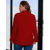 imageFloerns Womens Plus Size Long Sleeve Lapel Open Front Work Office Blazer JacketBurgundy