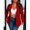imageFloerns Womens Plus Size Long Sleeve Lapel Open Front Work Office Blazer JacketBurgundy