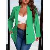 imageFloerns Womens Plus Size Long Sleeve Lapel Open Front Work Office Blazer JacketGreen Solid