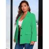 imageFloerns Womens Plus Size Long Sleeve Lapel Open Front Work Office Blazer JacketGreen Solid