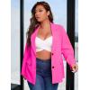 imageFloerns Womens Plus Size Long Sleeve Lapel Open Front Work Office Blazer JacketHot Pink