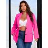 imageFloerns Womens Plus Size Long Sleeve Lapel Open Front Work Office Blazer JacketHot Pink