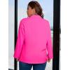 imageFloerns Womens Plus Size Long Sleeve Lapel Open Front Work Office Blazer JacketHot Pink