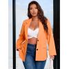 imageFloerns Womens Plus Size Long Sleeve Lapel Open Front Work Office Blazer JacketOrange Plain