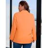 imageFloerns Womens Plus Size Long Sleeve Lapel Open Front Work Office Blazer JacketOrange Plain