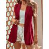 imageFloerns Womens Sleeveless Button Front Collar Neck Vest Blazer JacketBurgundy