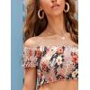 imageFloerns Womens Two Piece Outfit Floral Crop Top and Split Long Skirt SetDusty Pink