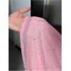 imageFloerns Womens Two Piece Outfits Rhinestone Detail Backless Tie Back Draped Halter Top Bodycon Mini SkirtPink