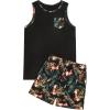 imageFloerns Mens Tribal Drawstring Shorts Set Sleeveless Tank Top Two Piece OutfitBlack Green