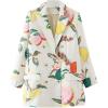 imageFloerns Womens Lapel Collar Long Sleeve Double Breasted Work Blazer JacketWhite Fruit