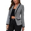 imageFloerns Womens Long Sleeve Open Front Leopard Print BlazerBlack and White